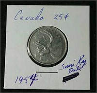 1954 Semi Key Date silver Canada quarter
