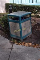 Outdoor trash receptacle with ash can