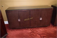 4 Door Console cabinet with black top