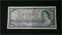 1954 Canada 10 dollar bill