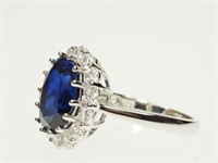 15A- Sterling Silver Synthetic Sapphire & Cubic