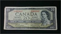 1954 Canada 20 Dollar bill