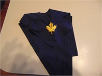 Blue Kerchief with Gold Maple Leaf Patch
