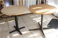 Two Round Topped Tables with Heavy Cast