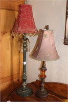 Two Table lamps with Metal Bodies and