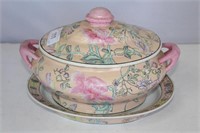Covered Asian Stoneware Tureen on