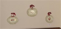 Three Pierced Ceramic Plates with Rose