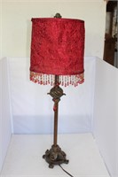 Tall Table Lamp with Beaded Shade