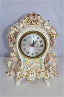 Painted Ceramic Shelf Clock in French