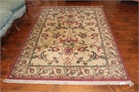 Area Rug  in Tan and Rose