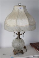 Glass Table Lamp on Metal base with