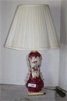 Painted Ceramic Table Lamp with Applied