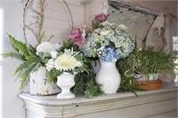 Fine Selection of Faux Flowers in Vases of