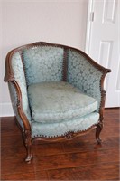 Vintage Upholstered barrel Arm Chair with