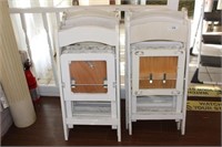Lot of Wood White Folding Chairs with