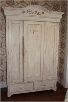 Wood Armoire/Pantry in Shabby Finish