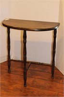 Vintage Half-Round Side Table in Dark