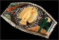 Magnificent Custom Sterling Inlaid  Buckle