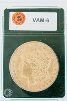 Coin Error 1880-P 8/7 Morgan Silver Dollar VAM 6