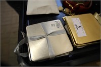Tray Lot -6 Gold & 6 Silver Color Coasters Etc