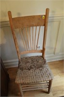 PRESSED BACK CHAIR W/CANE SEAT