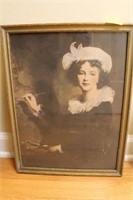 PRINT - LADY PAINTING FRAMED