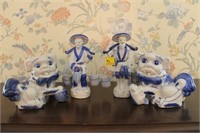 4 PC. DELFT STYLE CHINESE FIGURINES