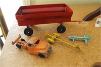 HUBLEY TRUCK, DINKY AIRPLANE AND GRAIN WAGON