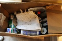 LOT: CLEANING SUPPLIES, ASST. KITCHENWARE,