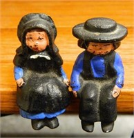 Pair of Cast Iron Amish Children, Shelf Sitters