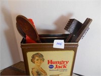 Hungry Jack Tin and Wooden Utensils