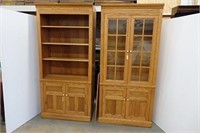 2 Modern Oak Cabinets