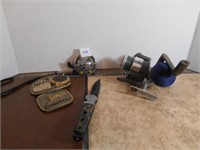 Zebco Fishing Reel, Knife, Buckles and more