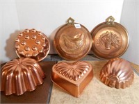 6 Kitchen Wall Plaques/ Jello Molds