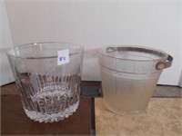 2 Glass Ice Bucket Servers