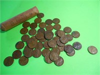 1945, 1952, 1955, 1956, 1957 Roll of Wheat Pennies