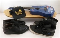 Skateboard, Shoes and Disney Guitar