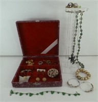 Vintage Jewelry in a Case and an Acrylic