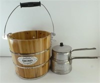 Vintage Aroma Wood Ice Cream Bucket in