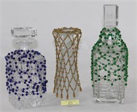Three Sets Of Strung Glass Beads Decor