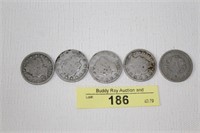 Six Liberty Head Nickels
