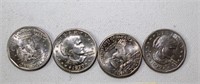 Four Susan B Anthony One Dollar Coins