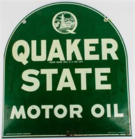 Double Sided Steel Ad Sign Quaker State Motor Oil