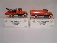 2 ERTL SUPERTEST 1931 HAWKEYE OIL TANKER &