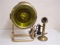 CASE BRASS SHIP SEARCH LIGHT -WORKING - SOME