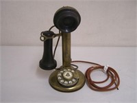 NORTHERN ELECTRIC BRASS CANDLESTICK PHONE - GOOD