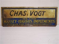 CHAS. VOGT MASSEY-HARRIS IMPLEMENTS SST SIGN