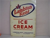 LAMBTON KENT ICE CREAMEMBOSSED  SST SIGN  -