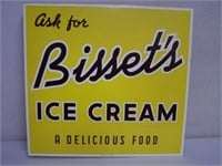 BISSET'S ICE CREAM METAL FLANGE - MARKED 1956-