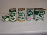 LOT OF 5 QUAKER STATE CANS - 1.  WHEEL BEARING 5